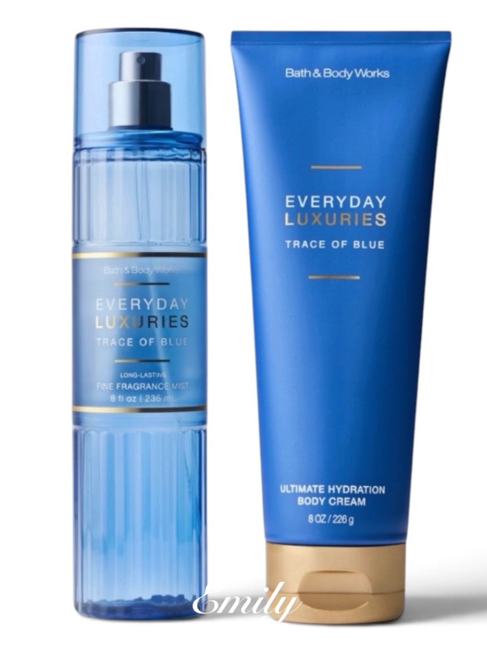 New! TRACES OF BLUE Everyday Luxuries Mist & Body Cream Set
